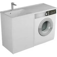 Тумба с умывальником Veneciana Nera 55 с 3-мя ящиками + Paola Magenta 1200 L (белый)
