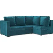Диван угловой Mebel-Ars Мансберг (бархат сине-зеленый Star Velvet 43 Black Green)