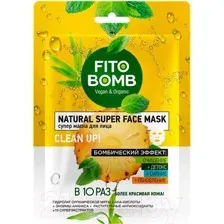 Маска для лица тканевая Fito Косметик Fito Bomb Очищение Детокс Сияние Обновление (25мл)