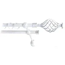 Карниз для штор Lm Decor Вираж (белое золото, гладкая, 3м 16мм, 2 ряда)
