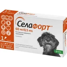 Капли от паразитов KRKA Селафорт для собак 5-10кг (0.5мл)