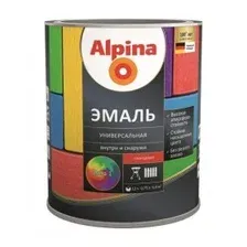 Эмаль алкидн. Alpina Эмаль универсальная База1, глянцевая (белая) 2,0 кг