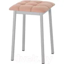 Табурет AMC Comfort 7К5.7 (кожзам коралл/серебристый)