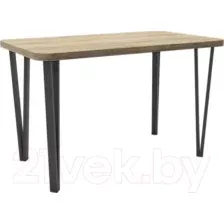 Обеденный стол Hype Mebel Польский 125x75 (черный/дуб галифакс натуральный)
