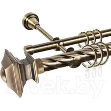 Карниз для штор АС ФОРОС Grace D25К/16Г + наконечники Верди (1.8м, антик)