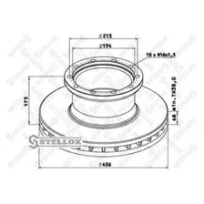 Тормозной диск STELLOX 85-00708-SX вентилируемый , передняя ось