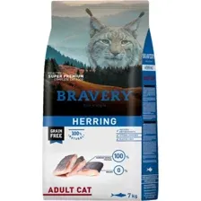 Корм для кошек BRAVERY беззерновой, монопротеиновый, для стерилизованных, с сельдью, 7 кг