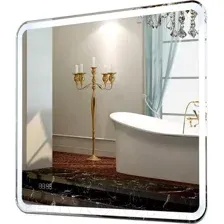 Зеркало Пекам Marta 1 60x60 / marta1-60x60dcl (с подсветкой, сенсором на взмах руки и часами)