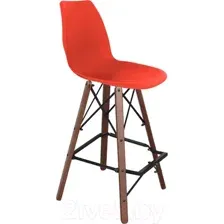 Стул барный Sheffilton SHT-ST29/S80 (красный RAL3020/темный орех/черный муар)