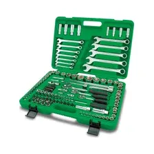 Набор инструментов 1/4", 3/8", 1/2" 6 граней 130 предметов TOPTUL