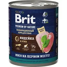 Консервированный корм для собак Brit Premium by Nature с индейкой и уткой 850 г