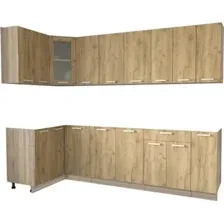 Готовая кухня Интерлиния Мила 12x27 без столешницы (дуб золотой)