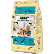 Сухой корм для кошек Chat&Chat Expert Adult Flavoured with Tuna & Peas 2 кг
