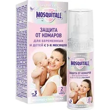 Средство репеллентное от комаров MOSQUITALL Нежная защита для младенцев и беременных женщин 100 мл