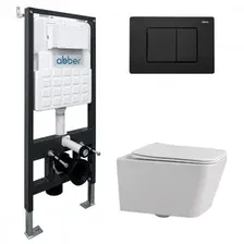 Унитаз подвесной Abber Rechteck AC1201-AC0105-AC0120MB (с кнопкой смыва)