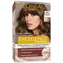 Крем-краска для волос "Excellence Creme" тон: 6U, темно-русый