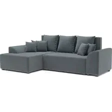 Диван угловой Mebel-Ars Каскад левый (велюр серо-синий HB-178 26)