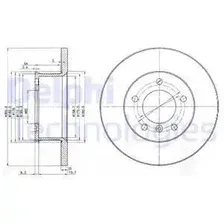 Тормозной диск DELPHI BG2556 полный , передняя ось
