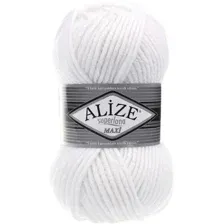 Пряжа для вязания Alize Superlana maxi 55 (100 м, белый)