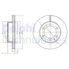 Тормозной диск DELPHI BG4211C вентилируемый , передняя ось