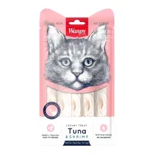 Лакомство для кошек Wanpy Cat Нежное пюре из тунца и креветок (5x14г)