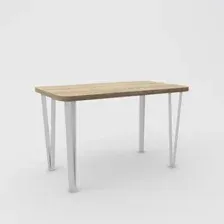 Кухонный стол Hype Mebel Польский 125x75 (белый/дуб галифакс натуральный)