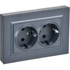 Розетка IEK Brite BR-R27-16-K35-F (маренго)