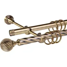 Карниз для штор АС ФОРОС Grace D19К/19Г + наконечники Орион (2м, антик)