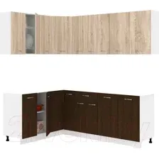 Готовая кухня Кортекс-мебель Корнелия Лира 1.5x2.2 без столешницы (дуб сонома/венге)
