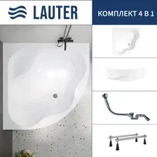 Ванна Lauter Majestica 150x150 21040150 (с ножками, лицевым экраном и сифоном 21Y32000 хром)