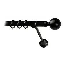 Карниз для штор Lm Decor Шар большой 059 1р гладкий 25мм (черный матовый, 3.6м)