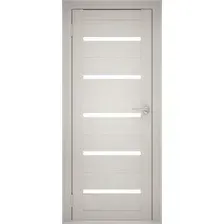 Межкомнатная дверь Юни Амати М1 60x200 (эшвайт/матовое стекло)