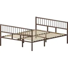 Полуторная кровать Домаклево Металика В3+В3 140х190 (коричневый)