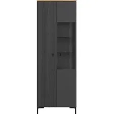 Шкаф-витрина Black Red White San Gimignano REG1D1W (антрацитовый/дуб нокс)