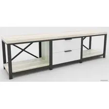 Тумба Hype Mebel Хельга 120x40 (черный-древесина белая)