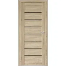 Дверь межкомнатная Юни Бона 01 60x200 (дуб сонома/стекло черное)
