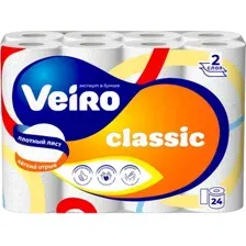 Туалетная бумага Veiro Classic 2х слойная (24рул, белый)