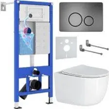 Унитаз подвесной Roxen Vortex Tornado в комплекте с инсталляцией StounFix Dual Fresh 6 в 1 964590 (к