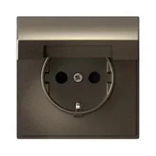 Розетка скрытая с заземлением со шторками и крышкой SYSTEME ELECTRIC ArtGallery мокко (GAL000646S)