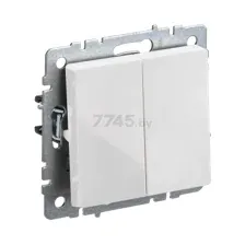 Выключатель двухклавишный скрытый IEK Brite белый (BR-V20-0-10-K01)