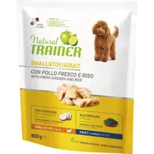 Корм для собак Trainer Natural, мелких и миниатюрных пород, курица, спирулина, 800 г