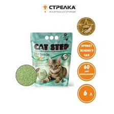 Наполнитель Cat Step Tofu Original комкующийся растительный, зеленый чай , 6 л