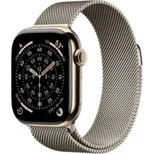 Apple Watch Series 11 LTE 42 мм (титановый корпус, золотистый/природный, миланская петля)