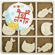 Деревянная игрушка "Крестики-нолики. Котик на охоте"