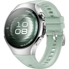 Умные часы Huawei Watch 5 42 мм (серебристый, с зеленым силиконовым ремешком, международная версия)