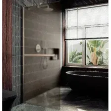 Душевая стенка MaybahGlass 99x195 MGD-1460-5ш (бронзовое матовое стекло/хром матовый)