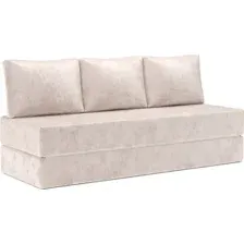 Бескаркасный диван Mebel-Ars Ангилья (велюр бежевый Plush OWV-33)