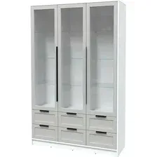 Шкаф-витрина Интерлиния Концепт Тренд КТ-ШВ3 (белый платинум/грей)