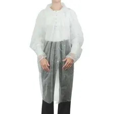 Халат одноразовый (10шт/уп) Unitprod на кнопках рукав на резинке (25г/м2 XXL 110см) белый