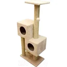 Комплекс Cat House Двойной домик 1.27 (сизаль бежевый)